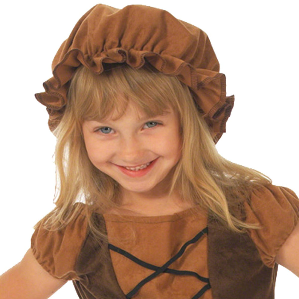 Image of Kids brown peasant girl mob fancy dress hat | Charlie Crow