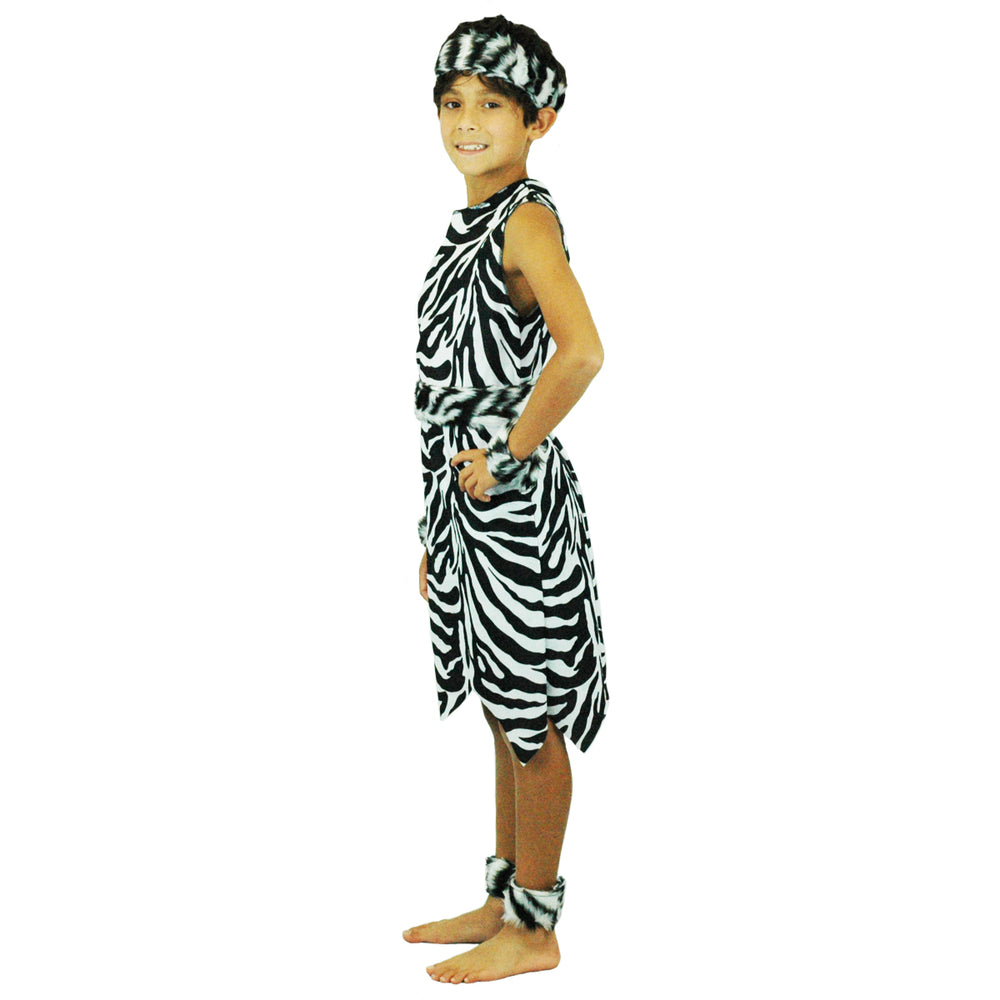 5-7 Yrs | Zebra Caveman prehistoric costume