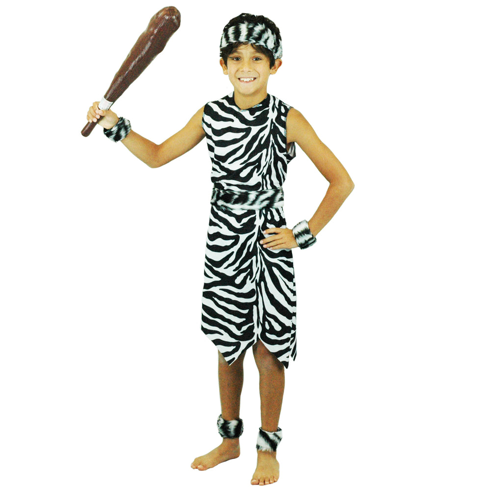 5-7 Yrs | Zebra Caveman prehistoric costume