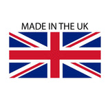 the flag of the United Kingdom, which is a red, white, and blue triangular flag with a red cross at the center. Costumes made in the UK.