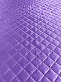 Quilted foil fabric padded gold or purple 2.5 x 2.5cm square -polyester - 145cm