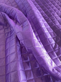 Quilted foil fabric padded gold or purple 2.5 x 2.5cm square -polyester - 145cm