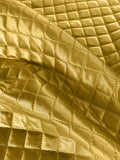 Quilted foil fabric padded gold or purple 2.5 x 2.5cm square -polyester - 145cm