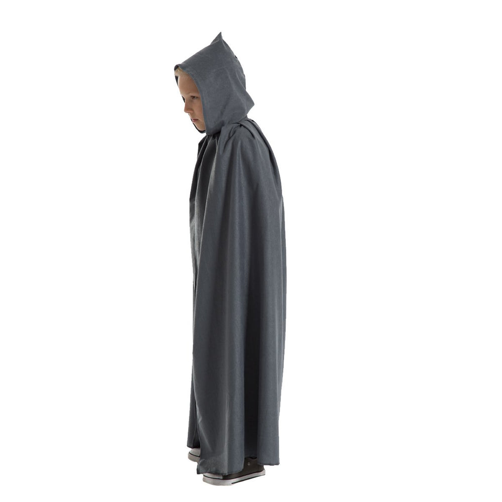 Image of Grey cloak with hood costume for kids | Charlie Crow