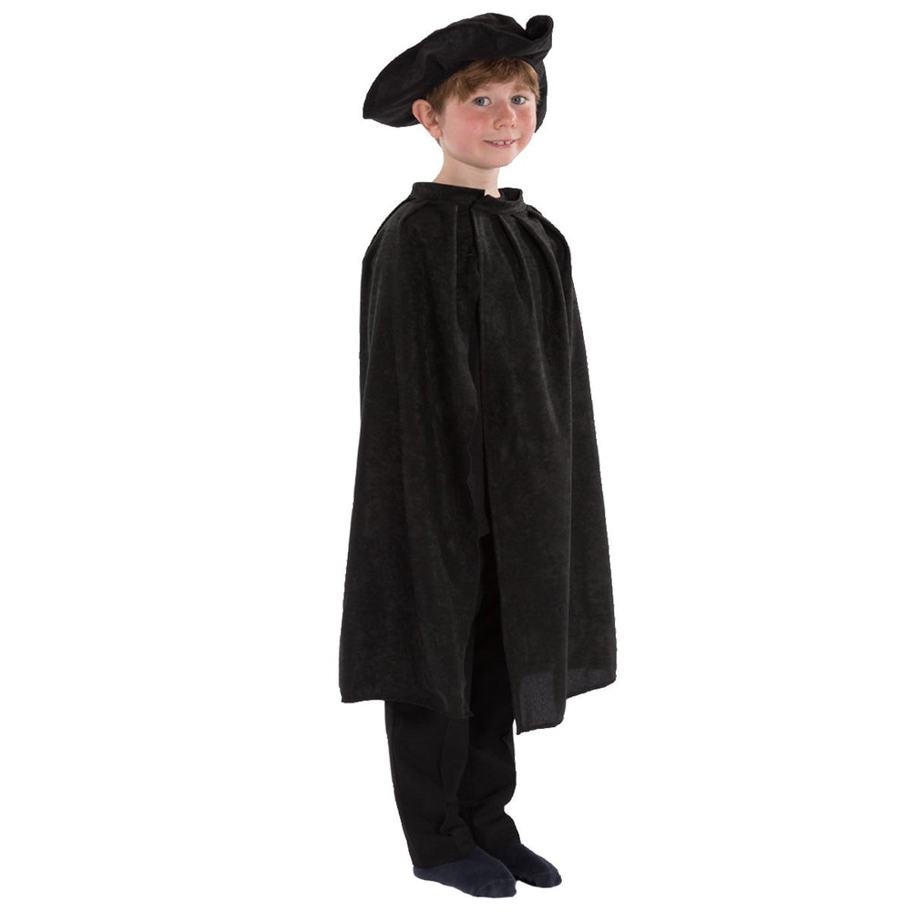 Image of Black Tricorn hat and Cape for kids | Charlie Crow