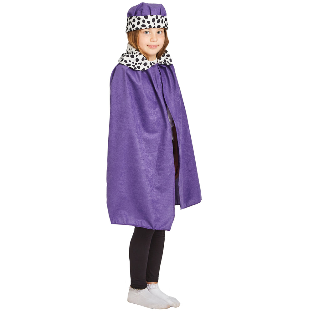 Purple Royal Queen / King cape costume with crown