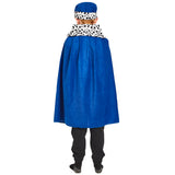 Blue Royal Queen / King cape costume with crown