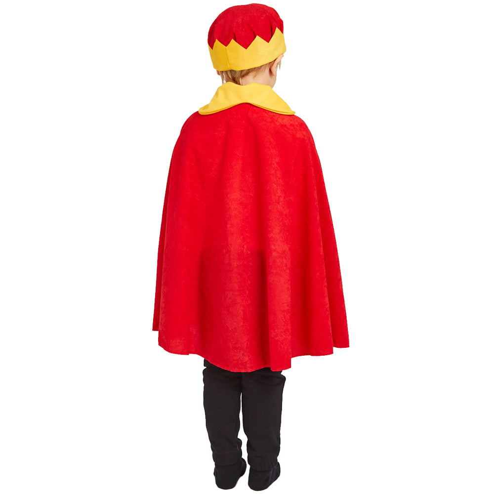 Rotes Königs-/Königin-Umhang- und Kronenkostüm für Kleinkinder 