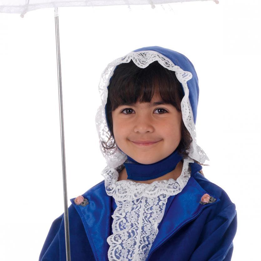 Girls Victorian Bonnet fancy dress accessory Charlie crow