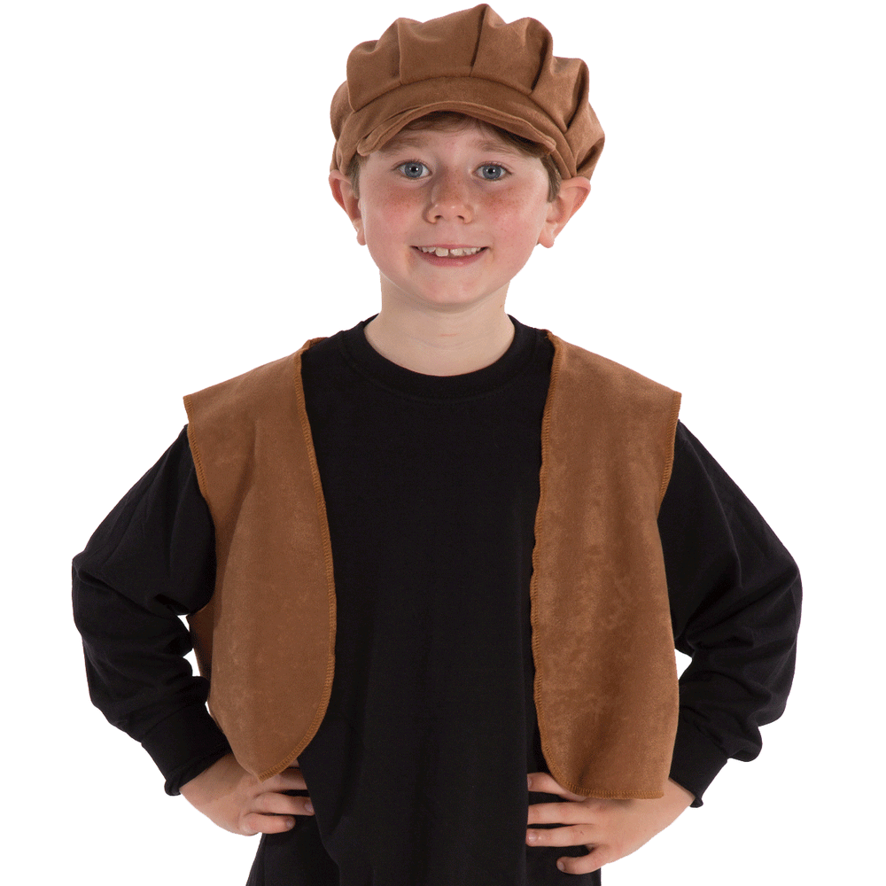 Image of Urchin boy Victorian cap waistcoat dressing up | Charlie Crow