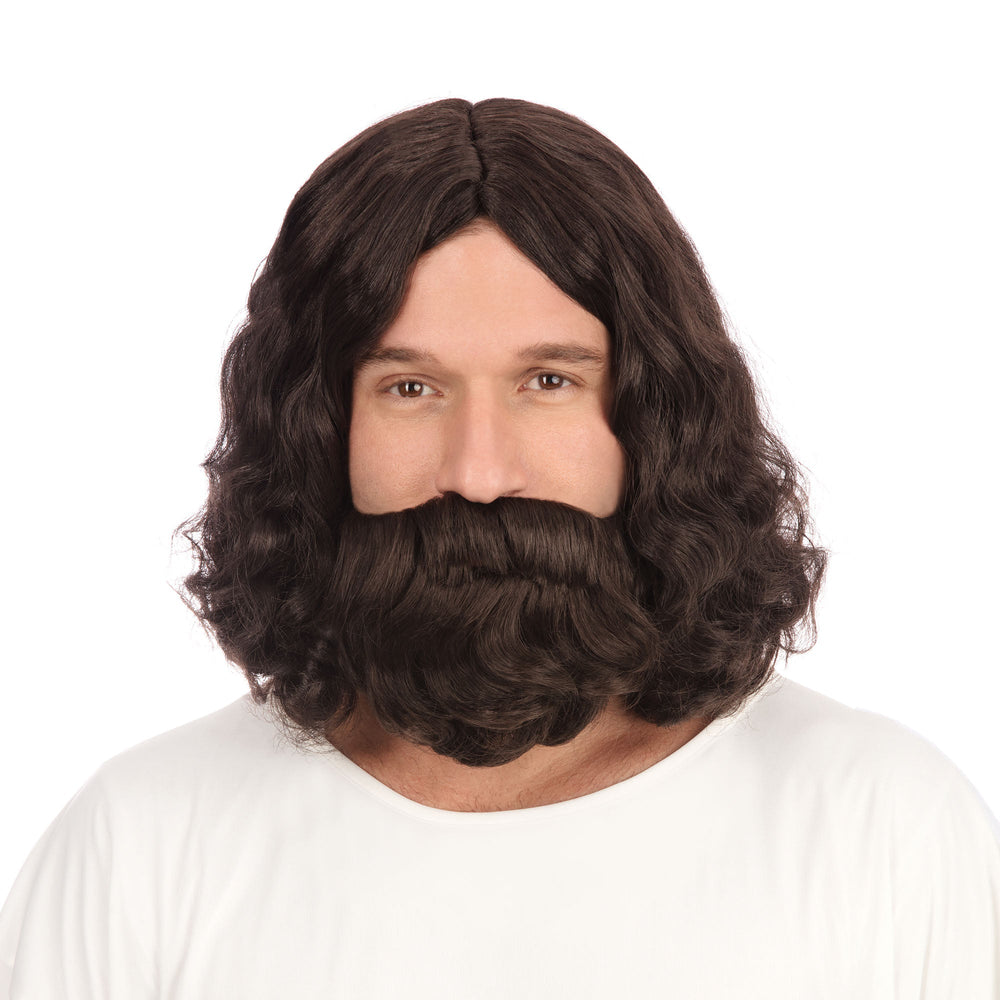 Hippy / Jesus wig and beard set - adult size
