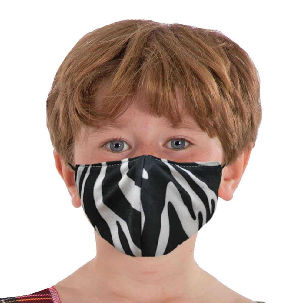 Image Face coverings design for children and adults | Zebra animal print| Charlie Crow