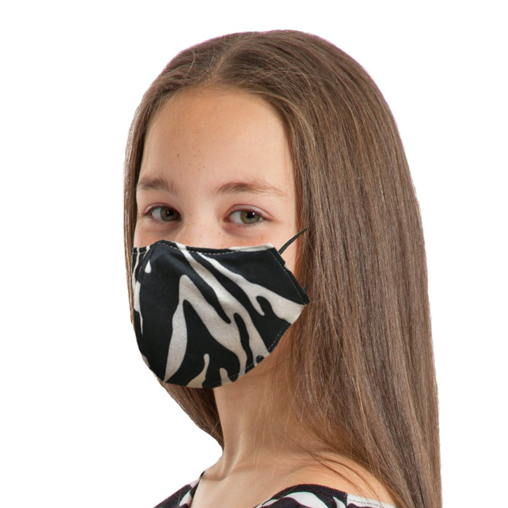 Image Face coverings design for children and adults | Zebra animal print| Charlie Crow